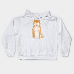 Shiba Inu Watercolor Illustration Kids Hoodie